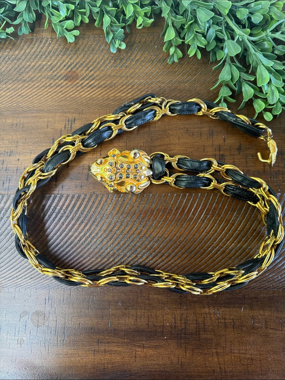 Vintage Fahrenheit Gold Leather Frog Belt